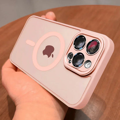 Magnetic Luxury Matte Translucent Armor Shockproof Case