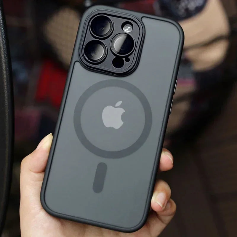 Magnetic Luxury Matte Translucent Armor Shockproof Case