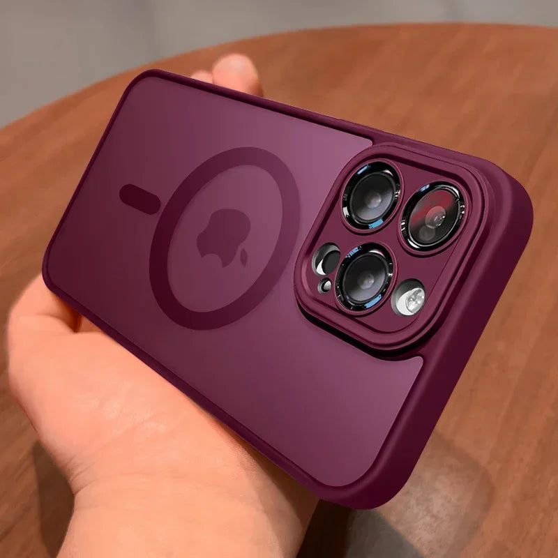 Magnetic Luxury Matte Translucent Armor Shockproof Case